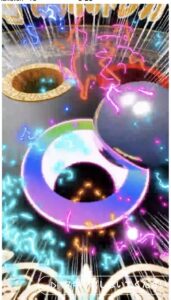 みんなのトレカのトレニャンクルーンで金と虹の穴が出た演出画面